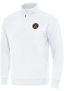 Antigua Atlanta United FC Mens White Victory Long Sleeve Qtr Zip Pullover