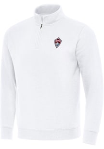 Antigua Colorado Rapids Mens White Victory Long Sleeve Qtr Zip Pullover