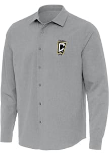 Antigua Columbus Crew Mens Grey Exposure Long Sleeve Dress Shirt