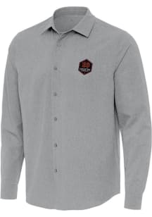 Antigua Houston Dynamo Mens Grey Exposure Long Sleeve Dress Shirt