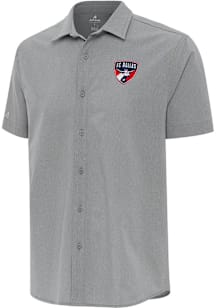 Antigua FC Dallas Mens Grey Activate Short Sleeve Dress Shirt