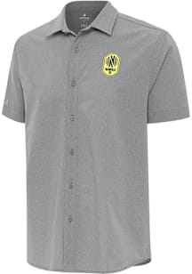 Antigua Nashville SC Mens Grey Activate Short Sleeve Dress Shirt