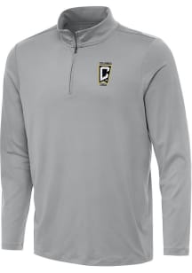 Antigua Columbus Crew Mens Grey Reprocess Recycled Long Sleeve Qtr Zip Pullover