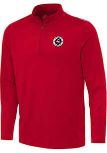 Antigua New England Revolution Mens Red Reprocess Recycled Long Sleeve Qtr Zip Pullover