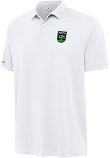 Antigua Austin FC Mens White Reprocess Recycled Short Sleeve Polo