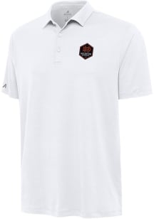 Antigua Houston Dynamo Mens White Reprocess Recycled Short Sleeve Polo