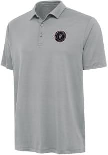 Antigua Inter Miami CF Mens Grey Reprocess Recycled Short Sleeve Polo