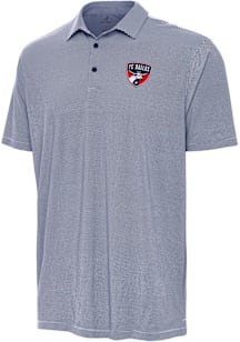 Antigua FC Dallas Mens Navy Blue Twine Short Sleeve Polo