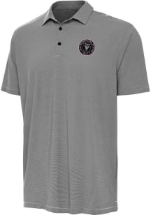 Antigua Inter Miami CF Mens Black Twine Short Sleeve Polo