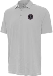 Antigua Inter Miami CF Mens Grey Twine Short Sleeve Polo