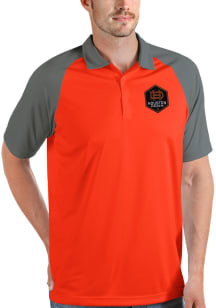 Antigua Houston Dynamo Mens Orange Nova Short Sleeve Polo