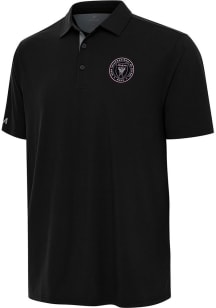 Antigua Inter Miami CF Mens Black Era Short Sleeve Polo