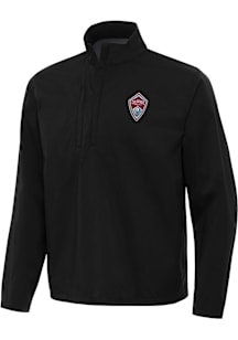 Antigua Colorado Rapids Mens Black Brisk Long Sleeve Qtr Zip Pullover