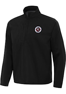 Antigua New England Revolution Mens Black Brisk Long Sleeve Qtr Zip Pullover