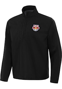 Antigua New York Red Bulls Mens Black Brisk Long Sleeve Qtr Zip Pullover