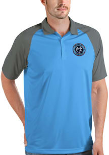 Antigua New York City FC Mens Blue Nova Short Sleeve Polo