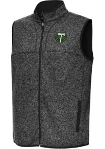 Antigua Portland Timbers Mens Black Fortune Sleeveless Jacket