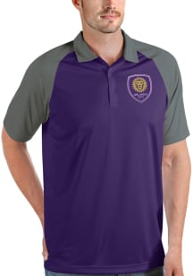 Antigua Orlando City SC Mens Purple Nova Short Sleeve Polo