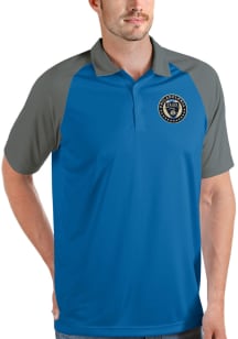 Antigua Philadelphia Union Mens Blue Nova Short Sleeve Polo