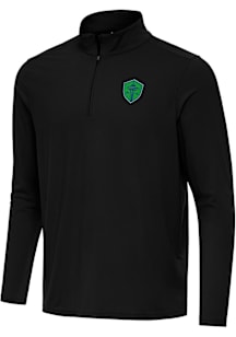 Antigua Seattle Sounders FC Mens Black Intent Long Sleeve Qtr Zip Pullover