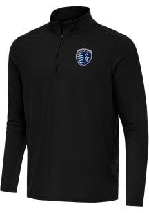 Antigua Sporting Kansas City Mens  Intent Long Sleeve Qtr Zip Pullover