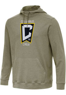 Antigua Columbus Crew Mens Olive Full Front Cloud Long Sleeve Hoodie