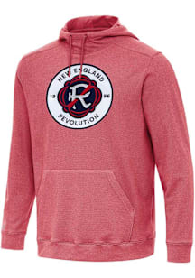 Antigua New England Revolution Mens Red Full Front Cloud Long Sleeve Hoodie