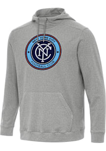 Antigua New York City FC Mens Grey Full Front Cloud Long Sleeve Hoodie