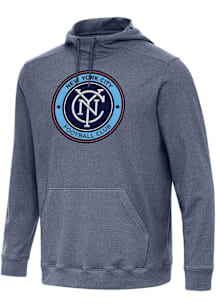 Antigua New York City FC Mens Navy Blue Full Front Cloud Long Sleeve Hoodie