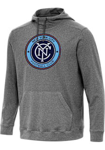 Antigua New York City FC Mens Black Full Front Cloud Long Sleeve Hoodie