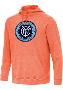 Antigua New York City FC Mens Orange Full Front Cloud Long Sleeve Hoodie