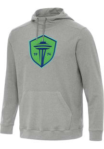 Antigua Seattle Sounders FC Mens Grey Full Front Cloud Long Sleeve Hoodie