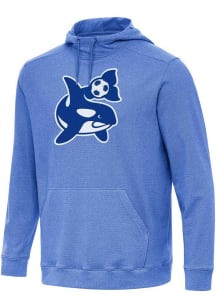 Antigua Seattle Sounders FC Mens Blue Full Front Alternate Cloud Long Sleeve Hoodie