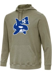 Antigua Seattle Sounders FC Mens Olive Full Front Alternate Cloud Long Sleeve Hoodie