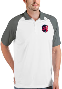Antigua St Louis City SC Mens White Nova Short Sleeve Polo