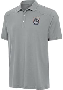Antigua San Diego FC Mens Grey Western Short Sleeve Polo