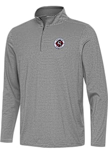 Antigua New England Revolution Mens Black Twine Long Sleeve Qtr Zip Pullover