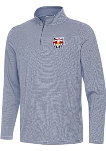Antigua New York Red Bulls Mens Navy Blue Twine Long Sleeve Qtr Zip Pullover