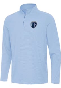 Antigua Sporting Kansas City Mens  Twine Long Sleeve Qtr Zip Pullover