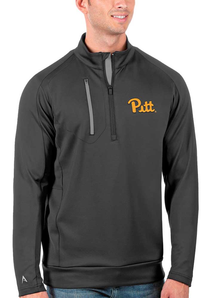 Antigua Pitt Panthers Mens Grey Generation Long Sleeve 1/4 Zip Pullover