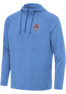 Antigua Colorado Rapids Mens Light Blue Spikes Long Sleeve Qtr Zip Pullover