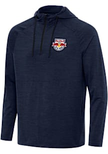 Antigua New York Red Bulls Mens Navy Blue Spikes Long Sleeve Qtr Zip Pullover