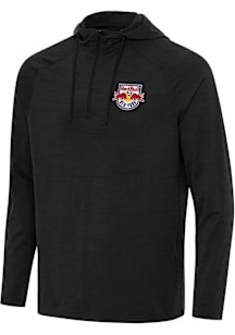 Antigua New York Red Bulls Mens Black Spikes Long Sleeve Qtr Zip Pullover