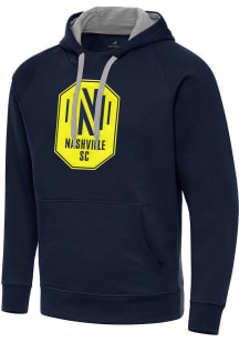 Antigua Nashville SC Mens Navy Blue Full Front Victory Big and Tall Hooded Sweatshirt