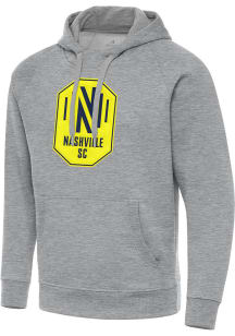 Antigua Nashville SC Mens Grey Full Front Victory Big and Tall Hooded Sweatshirt