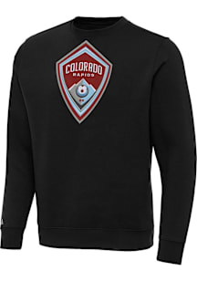 Antigua Colorado Rapids Mens Black Full Front Victory Big and Tall Crew Sweatshirt