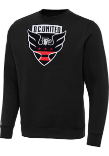 Antigua DC United Mens Black Full Front Victory Big and Tall Crew Sweatshirt