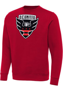 Antigua DC United Mens Red Full Front Victory Big and Tall Crew Sweatshirt