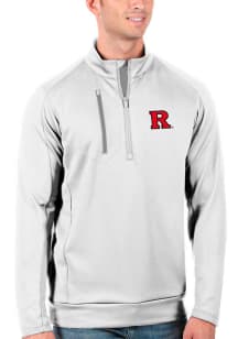 Antigua Rutgers Scarlet Knights Mens White Generation Long Sleeve 1/4 Zip Pullover