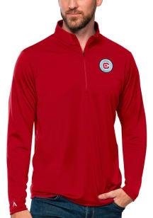 Antigua Chicago Fire Mens Red Tribute Long Sleeve 1/4 Zip Pullover